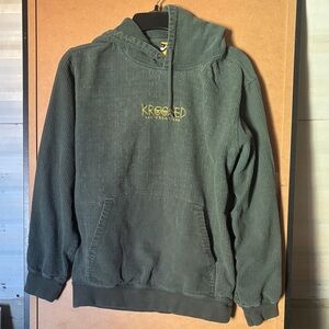 Krooked Skateboarding Green Hoodie Corduroy